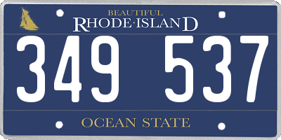 RI license plate 349537