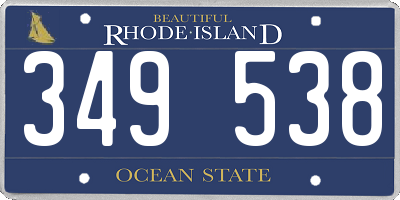 RI license plate 349538