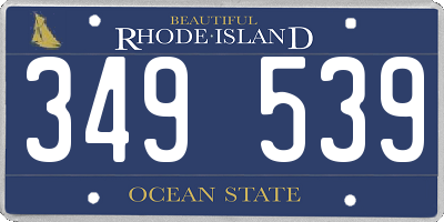 RI license plate 349539