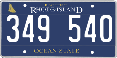 RI license plate 349540