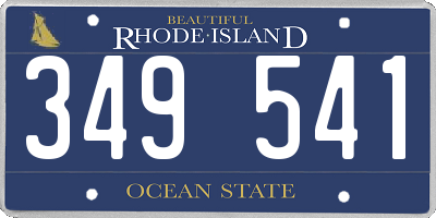 RI license plate 349541