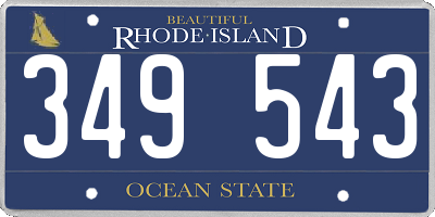 RI license plate 349543