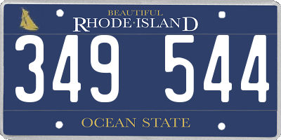 RI license plate 349544