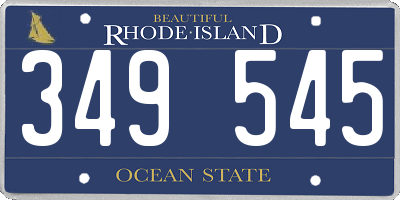 RI license plate 349545