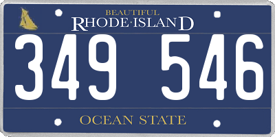 RI license plate 349546