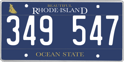RI license plate 349547