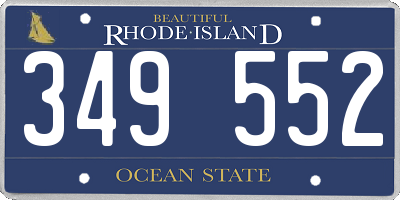 RI license plate 349552
