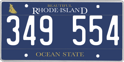 RI license plate 349554