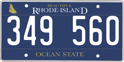 RI license plate 349560