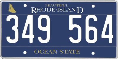 RI license plate 349564