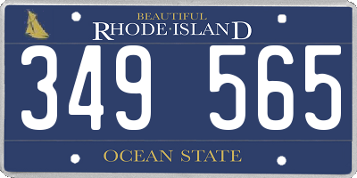 RI license plate 349565