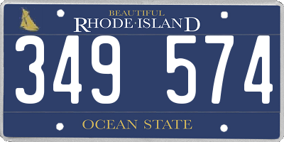 RI license plate 349574