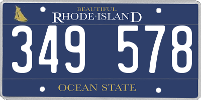 RI license plate 349578