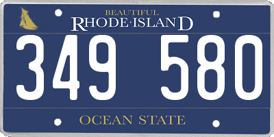 RI license plate 349580