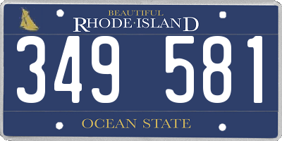 RI license plate 349581