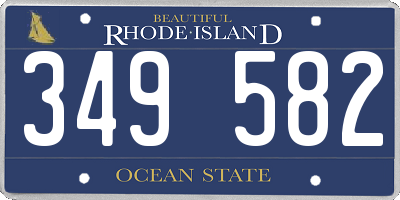 RI license plate 349582