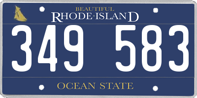 RI license plate 349583