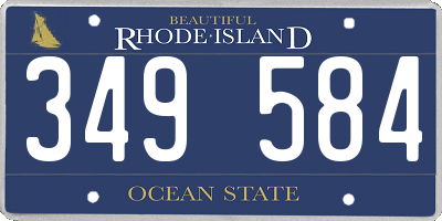 RI license plate 349584