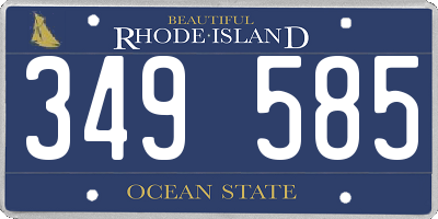 RI license plate 349585