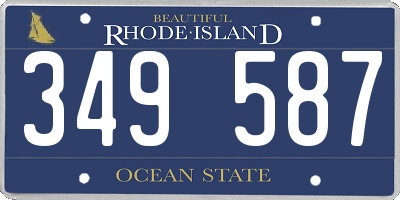 RI license plate 349587