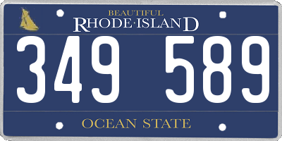 RI license plate 349589