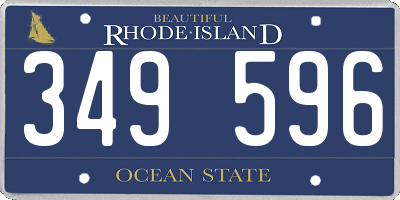 RI license plate 349596