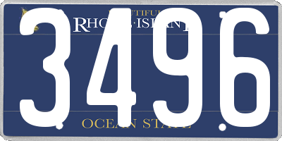 RI license plate 3496