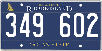 RI license plate 349602