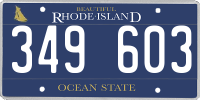 RI license plate 349603