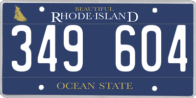 RI license plate 349604