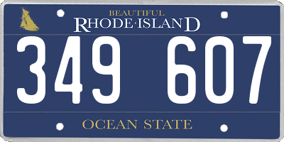 RI license plate 349607