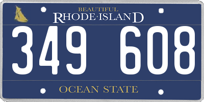 RI license plate 349608
