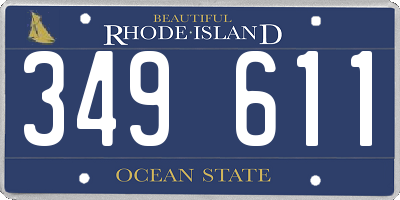 RI license plate 349611