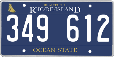 RI license plate 349612