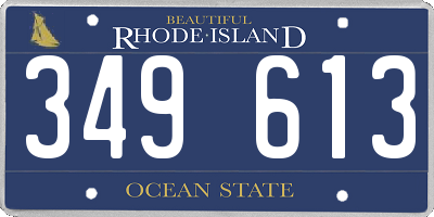 RI license plate 349613