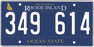 RI license plate 349614