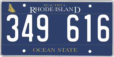 RI license plate 349616