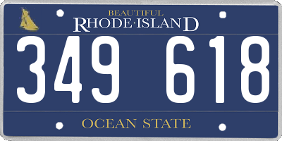 RI license plate 349618