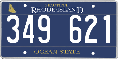 RI license plate 349621