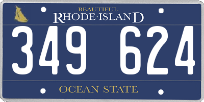 RI license plate 349624