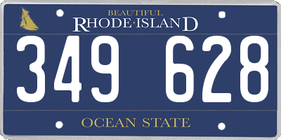 RI license plate 349628