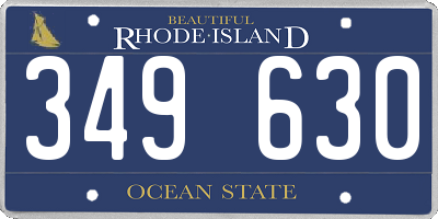 RI license plate 349630