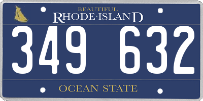 RI license plate 349632