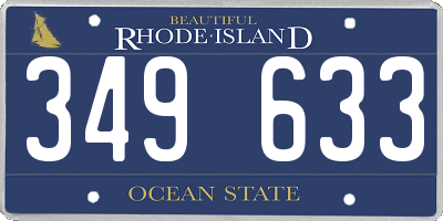 RI license plate 349633