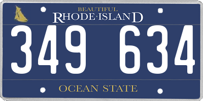RI license plate 349634