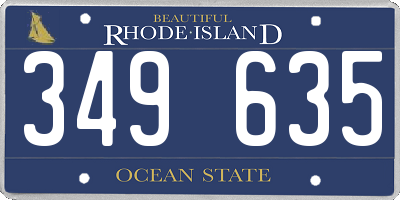 RI license plate 349635