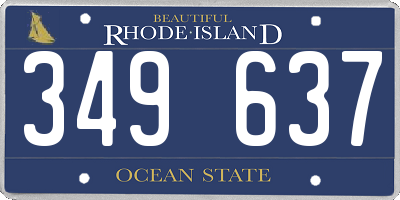 RI license plate 349637
