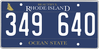 RI license plate 349640