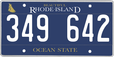 RI license plate 349642