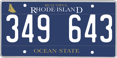 RI license plate 349643